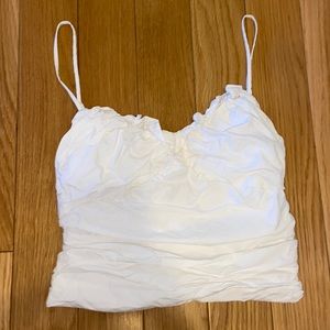 Zara white bustier style white cropped tank top